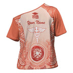 Aussie Nurse RN 2026 Personalised Cross Shoulder Shirt Red Aboriginal Art Pattern Cultural Pride
