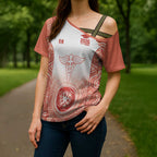 Aussie Nurse RN 2026 Personalised Cross Shoulder Shirt Red Aboriginal Art Pattern Cultural Pride