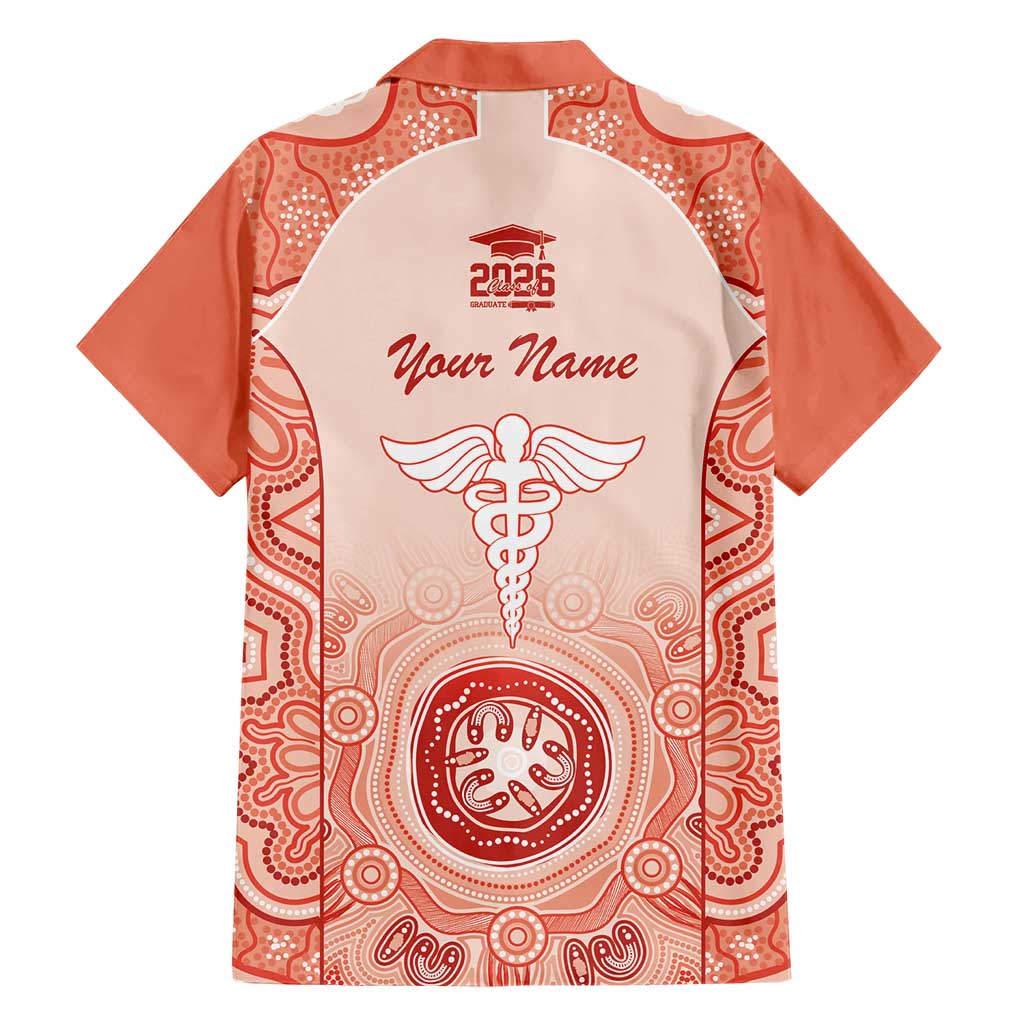 Aussie Nurse RN 2026 Personalised Hawaiian Shirt Red Aboriginal Art Pattern Cultural Pride