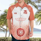 Aussie Nurse RN 2026 Personalised Hawaiian Shirt Red Aboriginal Art Pattern Cultural Pride