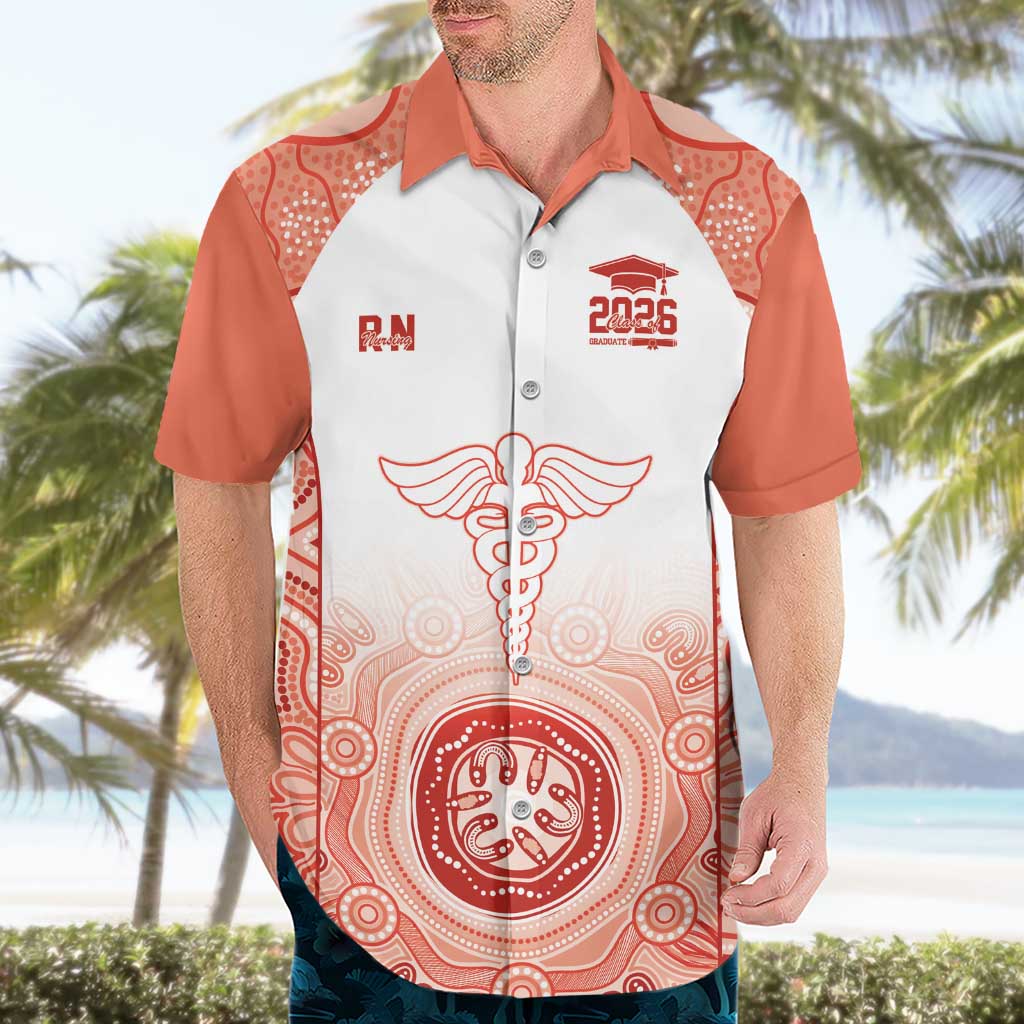 Aussie Nurse RN 2026 Personalised Hawaiian Shirt Red Aboriginal Art Pattern Cultural Pride