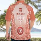 Aussie Nurse RN 2026 Personalised Hawaiian Shirt Red Aboriginal Art Pattern Cultural Pride