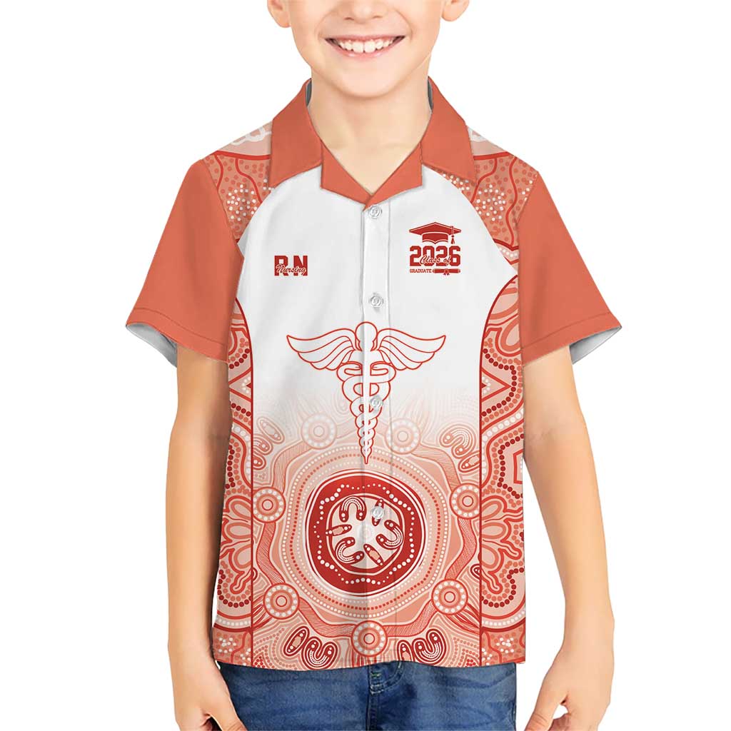 Aussie Nurse RN 2026 Personalised Hawaiian Shirt Red Aboriginal Art Pattern Cultural Pride