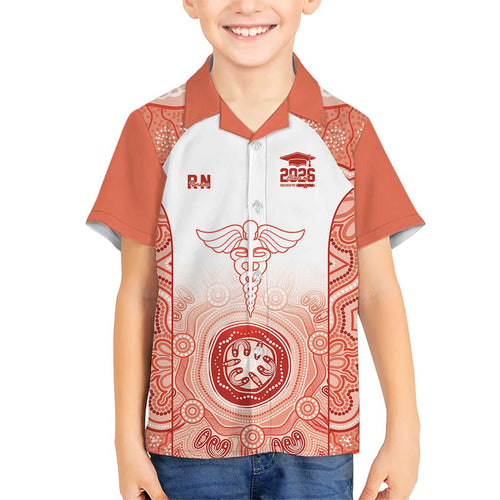 Aussie Nurse RN 2026 Personalised Hawaiian Shirt Red Aboriginal Art Pattern Cultural Pride