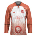 Aussie Nurse RN 2026 Personalised Hockey Jersey Red Aboriginal Art Pattern Cultural Pride