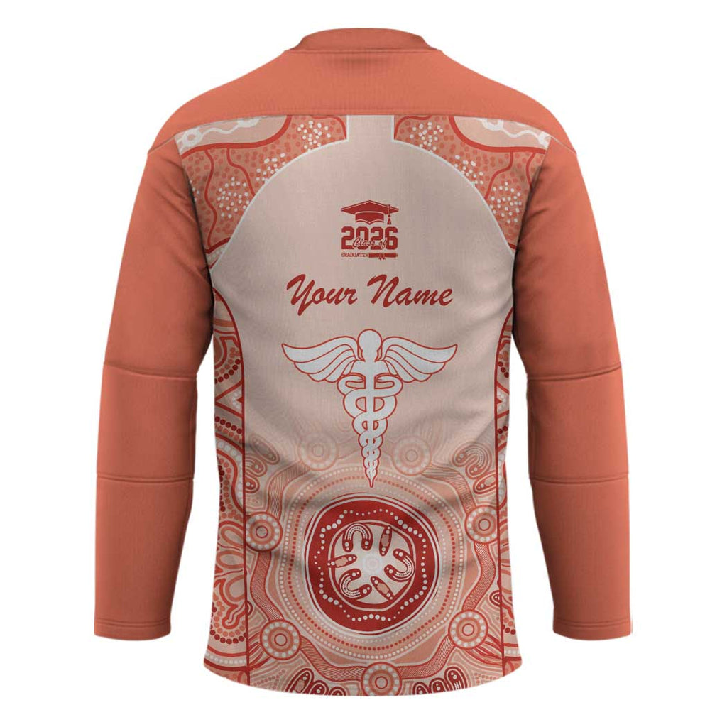Aussie Nurse RN 2026 Personalised Hockey Jersey Red Aboriginal Art Pattern Cultural Pride