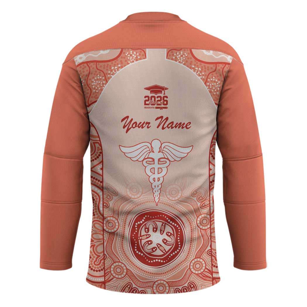 Aussie Nurse RN 2026 Personalised Hockey Jersey Red Aboriginal Art Pattern Cultural Pride