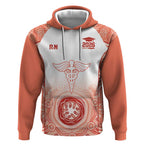 Aussie Nurse RN 2026 Personalised Hoodie Red Aboriginal Art Pattern Cultural Pride