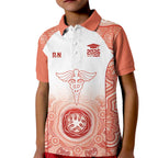 Aussie Nurse RN 2026 Personalised Kid Polo Shirt Red Aboriginal Art Pattern Cultural Pride