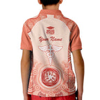 Aussie Nurse RN 2026 Personalised Kid Polo Shirt Red Aboriginal Art Pattern Cultural Pride