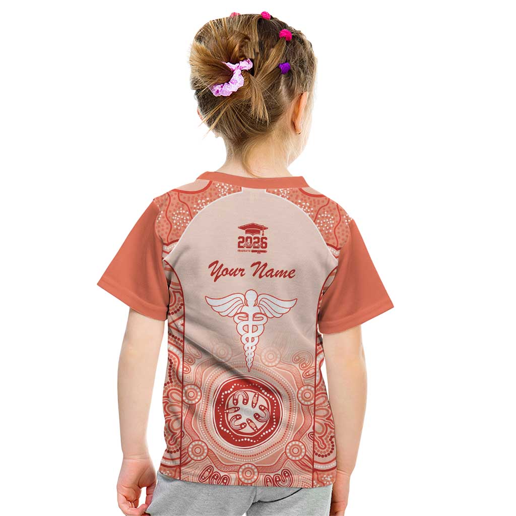 Aussie Nurse RN 2026 Personalised Kid T Shirt Red Aboriginal Art Pattern Cultural Pride