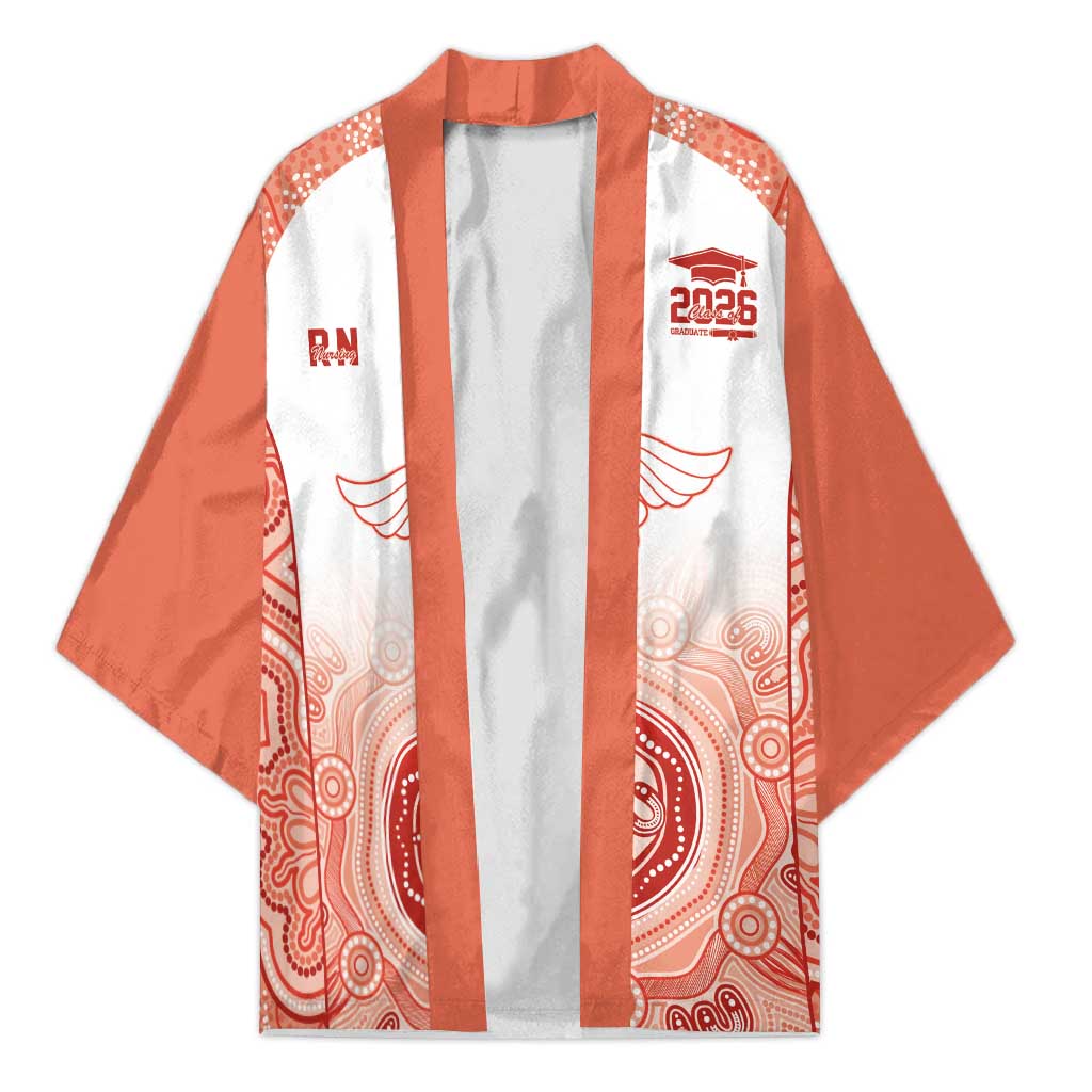 Aussie Nurse RN 2026 Personalised Kimono Red Aboriginal Art Pattern Cultural Pride