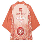 Aussie Nurse RN 2026 Personalised Kimono Red Aboriginal Art Pattern Cultural Pride