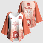 Aussie Nurse RN 2026 Personalised Kimono Sleeve Blouse Red Aboriginal Art Pattern Cultural Pride