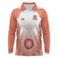 Aussie Nurse RN 2026 Personalised Long Sleeve Polo Shirt Red Aboriginal Art Pattern Cultural Pride