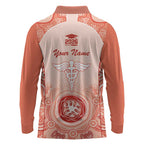 Aussie Nurse RN 2026 Personalised Long Sleeve Polo Shirt Red Aboriginal Art Pattern Cultural Pride