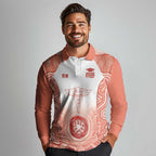 Aussie Nurse RN 2026 Personalised Long Sleeve Polo Shirt Red Aboriginal Art Pattern Cultural Pride