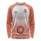 Aussie Nurse RN 2026 Personalised Long Sleeve Shirt Red Aboriginal Art Pattern Cultural Pride
