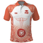Aussie Nurse RN 2026 Personalised Polo Shirt Red Aboriginal Art Pattern Cultural Pride