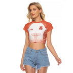 Aussie Nurse RN 2026 Personalised Raglan Cropped T Shirt Red Aboriginal Art Pattern Cultural Pride