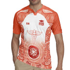 Aussie Nurse RN 2026 Personalised Rugby Jersey Red Aboriginal Art Pattern Cultural Pride