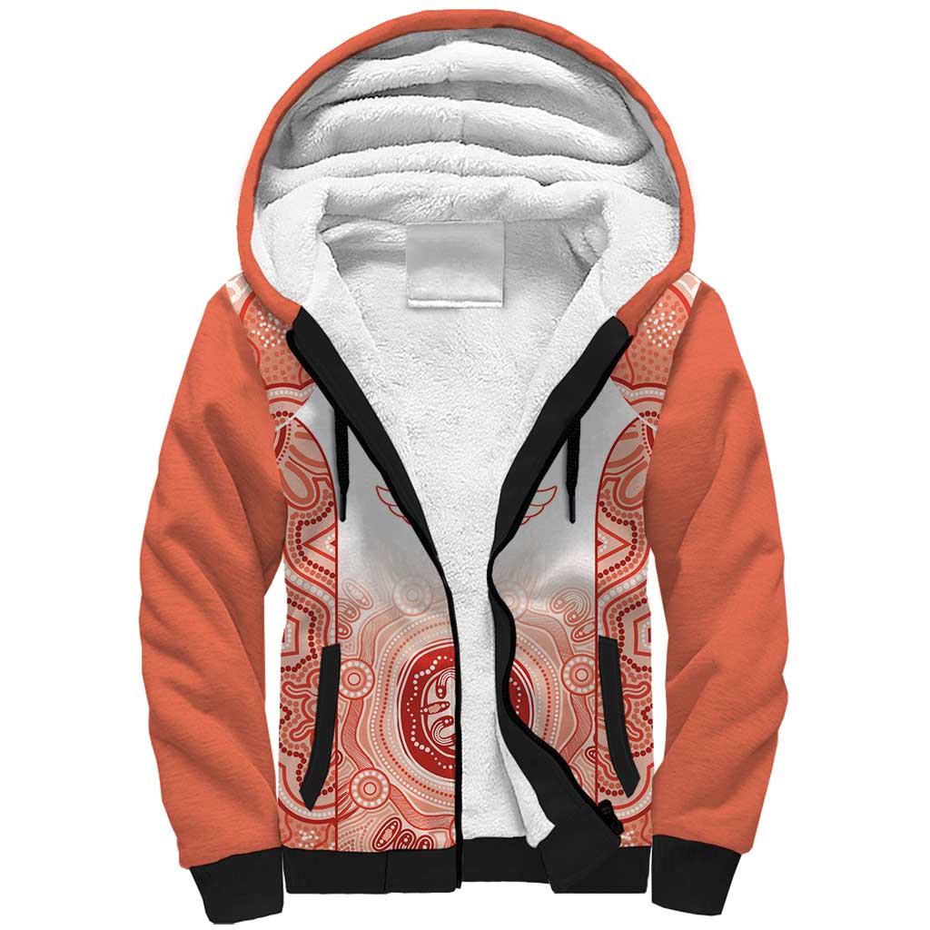 Aussie Nurse RN 2026 Personalised Sherpa Hoodie Red Aboriginal Art Pattern Cultural Pride