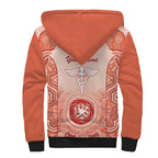 Aussie Nurse RN 2026 Personalised Sherpa Hoodie Red Aboriginal Art Pattern Cultural Pride