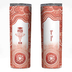 Aussie Nurse RN 2026 Personalised Skinny Tumbler Red Aboriginal Art Pattern Cultural Pride