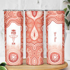Aussie Nurse RN 2026 Personalised Skinny Tumbler Red Aboriginal Art Pattern Cultural Pride