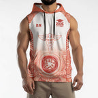 Aussie Nurse RN 2026 Personalised Sleeveless Hoodie Red Aboriginal Art Pattern Cultural Pride