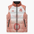 Aussie Nurse RN 2026 Personalised Sleeveless Puffer Jacket Red Aboriginal Art Pattern Cultural Pride