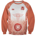 Aussie Nurse RN 2026 Personalised Sweatshirt Red Aboriginal Art Pattern Cultural Pride