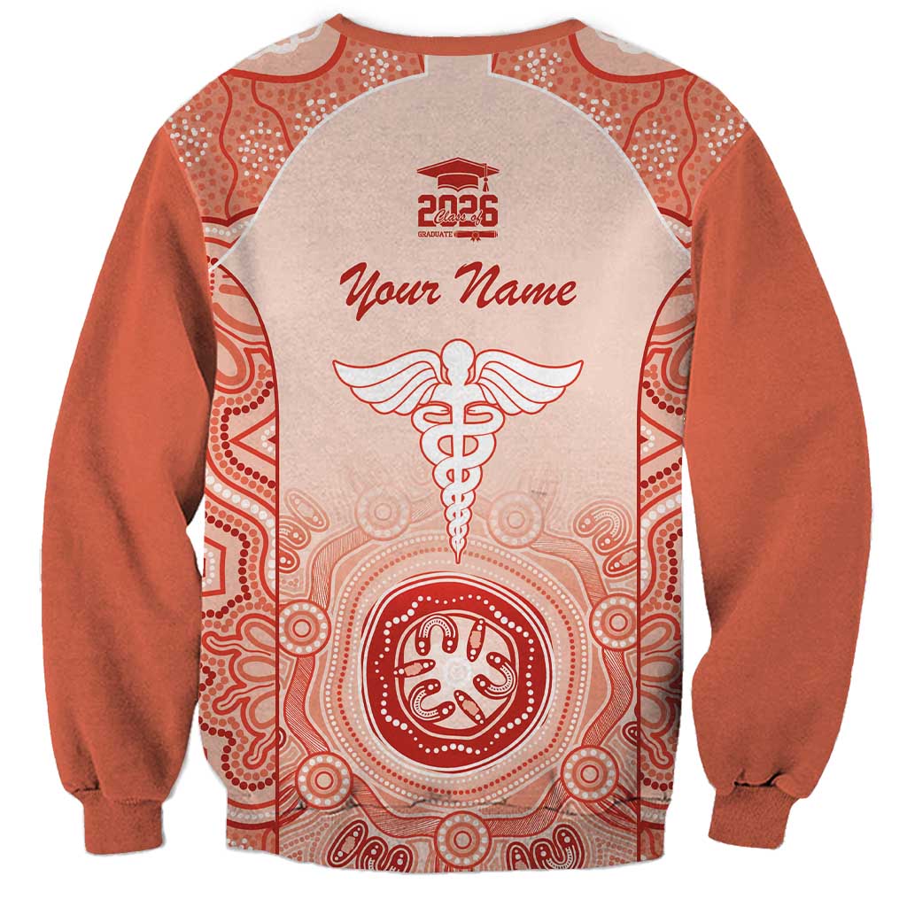 Aussie Nurse RN 2026 Personalised Sweatshirt Red Aboriginal Art Pattern Cultural Pride