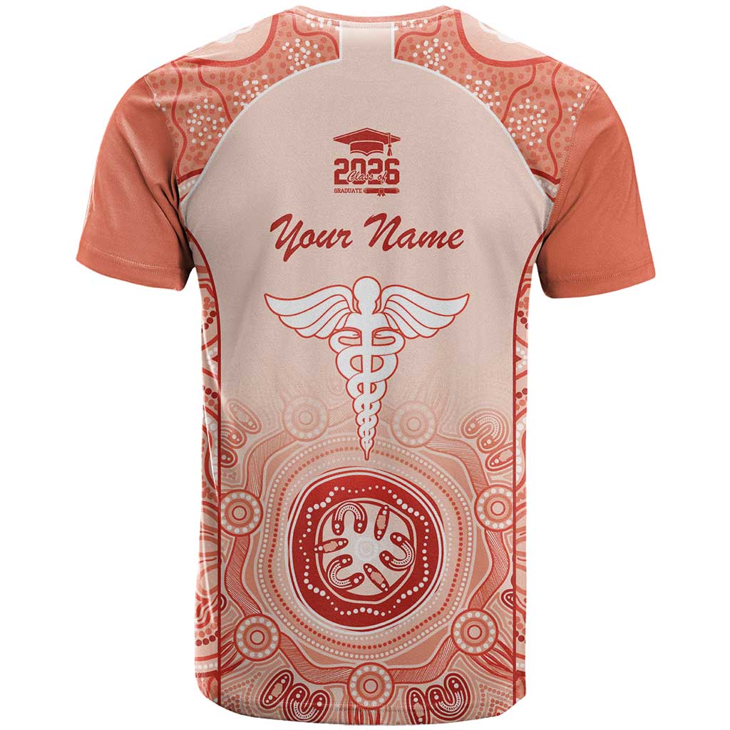 Aussie Nurse RN 2026 Personalised T Shirt Red Aboriginal Art Pattern Cultural Pride