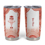 Aussie Nurse RN 2026 Personalised Tumbler Cup Red Aboriginal Art Pattern Cultural Pride