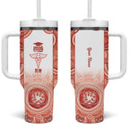 Aussie Nurse RN 2026 Personalised Tumbler With Handle Red Aboriginal Art Pattern Cultural Pride