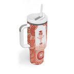 Aussie Nurse RN 2026 Personalised Tumbler With Handle Red Aboriginal Art Pattern Cultural Pride
