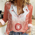 Aussie Nurse RN 2026 Personalised Women Casual Shirt Red Aboriginal Art Pattern Cultural Pride