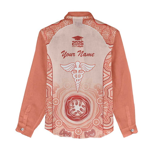 Aussie Nurse RN 2026 Personalised Women Casual Shirt Red Aboriginal Art Pattern Cultural Pride
