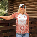 Aussie Nurse RN 2026 Personalised Women Polo Shirt Red Aboriginal Art Pattern Cultural Pride