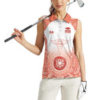 Aussie Nurse RN 2026 Personalised Women Sleeveless Polo Shirt Red Aboriginal Art Pattern Cultural Pride