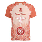 Aussie Nurse RN 2026 Personalised Women V-Neck T-Shirt Red Aboriginal Art Pattern Cultural Pride