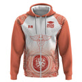 Aussie Nurse RN 2026 Personalised Zip Hoodie Red Aboriginal Art Pattern Cultural Pride