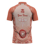 Aussie Nurse RN 2026 Personalised Zipper Polo Shirt Red Aboriginal Art Pattern Cultural Pride