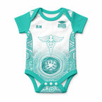 Aussie Nurse RN 2026 Personalised Baby Onesie Turquoise Aboriginal Art Pattern Cultural Pride