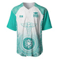 Aussie Nurse RN 2026 Personalised Baseball Jersey Turquoise Aboriginal Art Pattern Cultural Pride