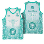Aussie Nurse RN 2026 Personalised Basketball Jersey Turquoise Aboriginal Art Pattern Cultural Pride