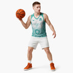 Aussie Nurse RN 2026 Personalised Basketball Jersey Turquoise Aboriginal Art Pattern Cultural Pride