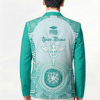 Aussie Nurse RN 2026 Personalised Blazer Turquoise Aboriginal Art Pattern Cultural Pride