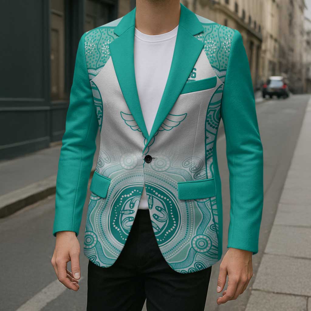 Aussie Nurse RN 2026 Personalised Blazer Turquoise Aboriginal Art Pattern Cultural Pride